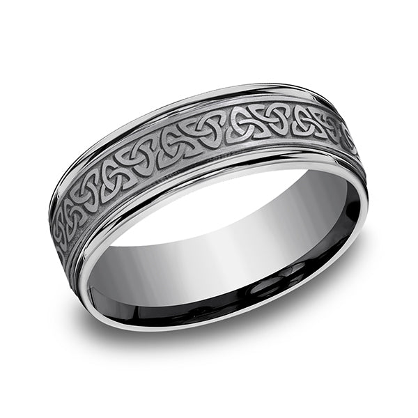 Tantalum 7mm Comfort-fit Design Wedding Band