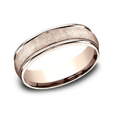 14K Rose/White/Yellow Gold Comfort-Fit Design Wedding Ring