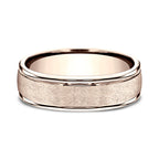 14K Rose/White/Yellow Gold Comfort-Fit Design Wedding Ring