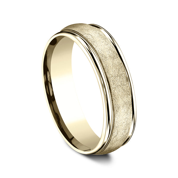 14K Rose/White/Yellow Gold Comfort-Fit Design Wedding Ring