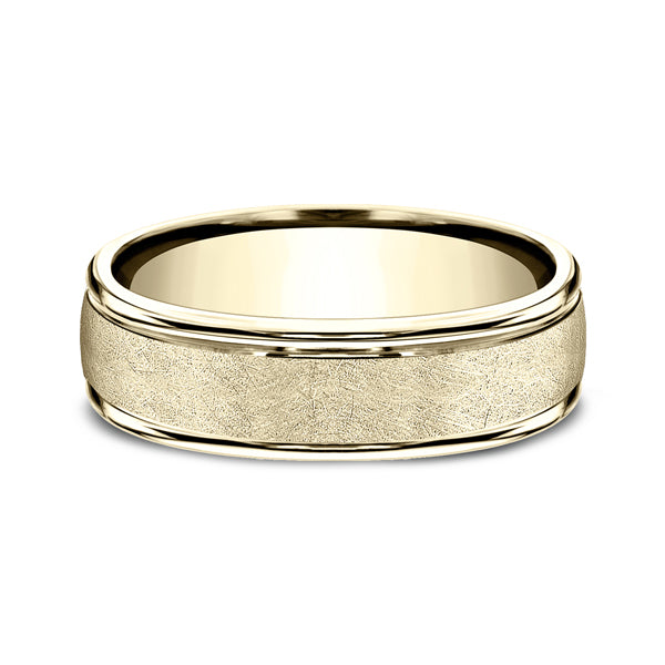 14K Rose/White/Yellow Gold Comfort-Fit Design Wedding Ring