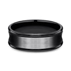 Black Titanium 7.5 mm Comfort-Fit Design Wedding Band