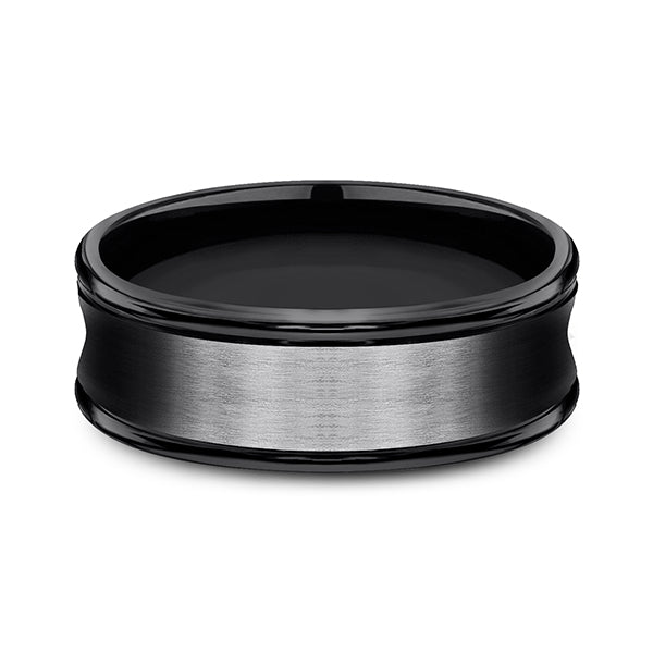 Black Titanium 7.5 mm Comfort-Fit Design Wedding Band