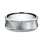 14K White Gold 7.5mm Comfort-Fit Design Wedding Band