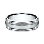 14K White Gold 7.5MM Comfort-Fit Design Wedding Ring