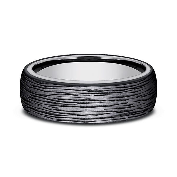 Grey Tantalum and Black Titanium 6.5mm ring in ring style Comfort-fit wedding band