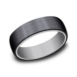 Grey Tantalum and Black Titanium 6.5mm ring in ring style Comfort-fit wedding band