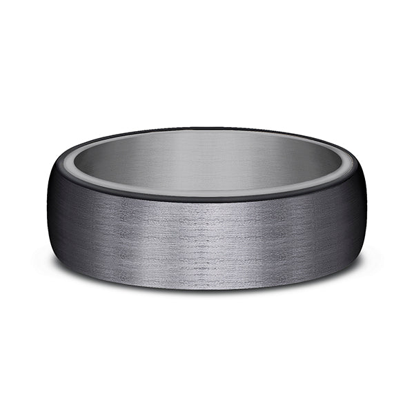 Grey Tantalum and Black Titanium 6.5mm ring in ring style Comfort-fit wedding band
