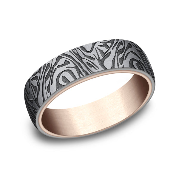 Ammara Stone 6.5mm Comfort-fit Design Wedding Ring