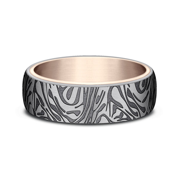 Ammara Stone 6.5mm Comfort-fit Design Wedding Ring