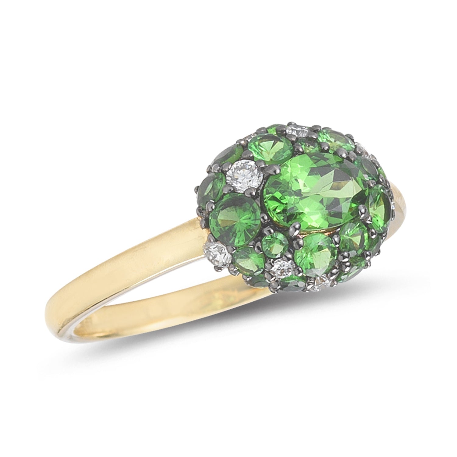 Diamond weight- .12  Tsavorite Garnet weight- 1.46