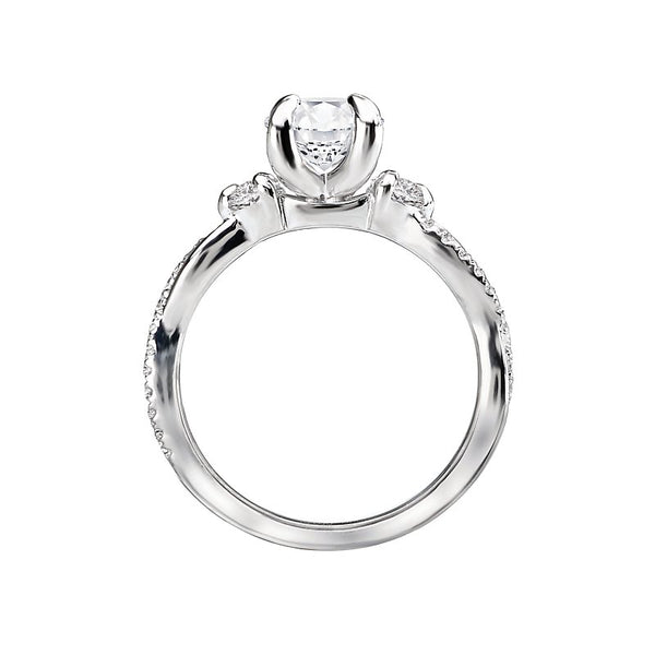 Romance 3-Stone Semi-Mount Diamond Ring