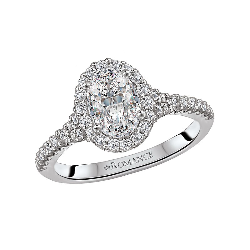 Romance Halo Semi-Mount Diamond Ring