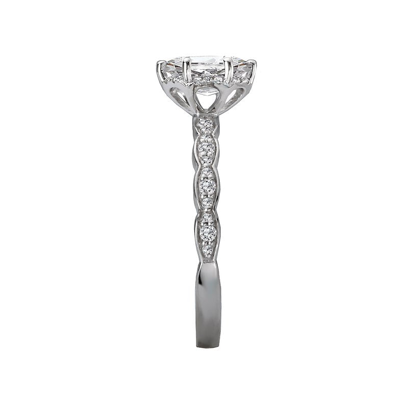 Romance Halo Semi-Mount Diamond Ring