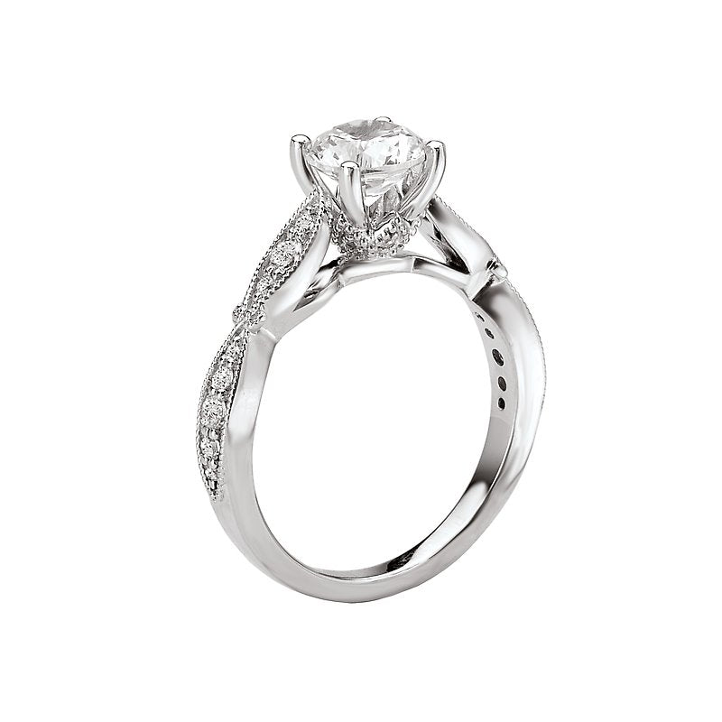 Romance Peg Head Semi-Mount Diamond Ring