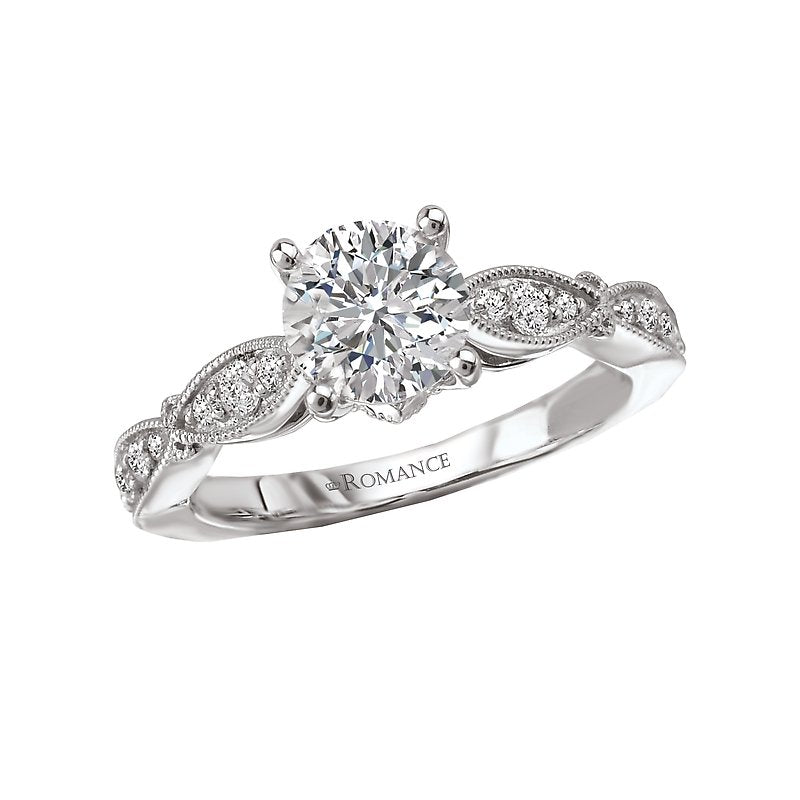 Romance Peg Head Semi-Mount Diamond Ring
