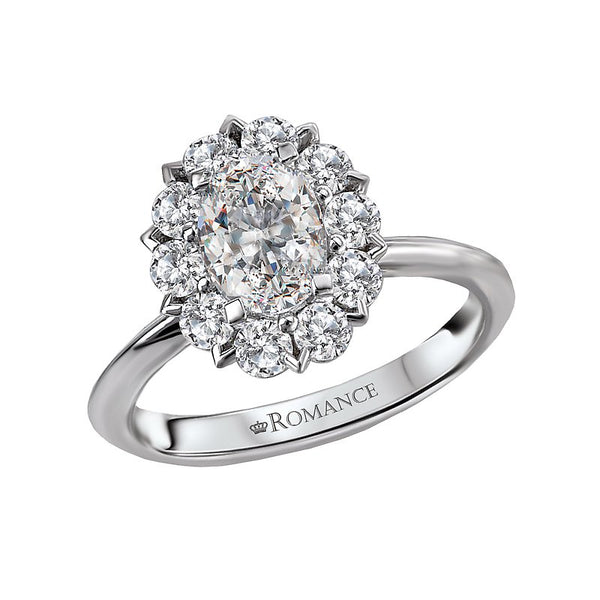 Romance Halo Semi-Mount Diamond Ring