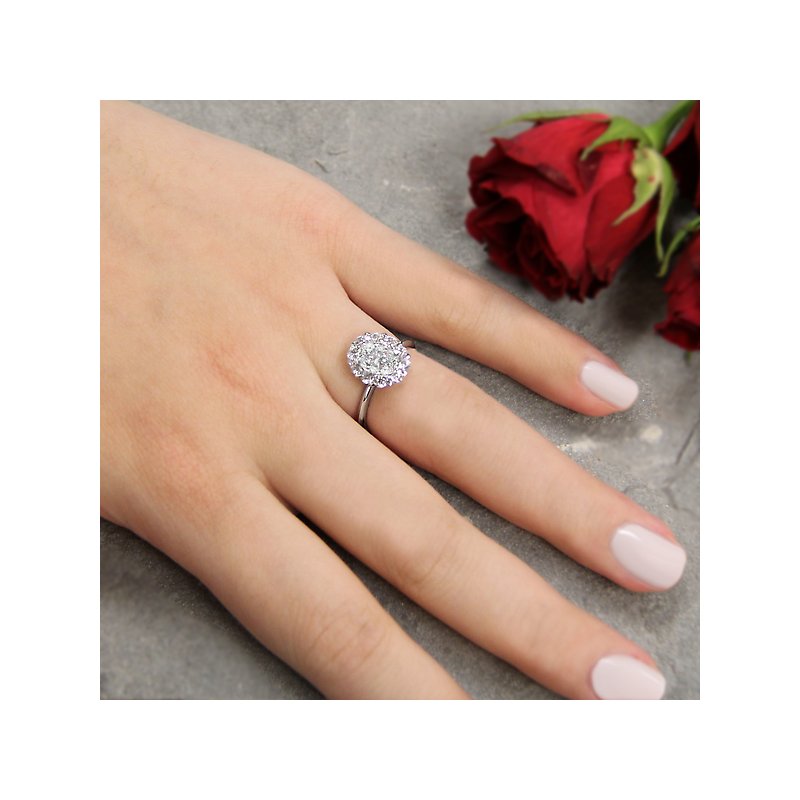 Romance Halo Semi-Mount Diamond Ring