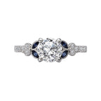 Romance Sapphire and Diamond Semi-Mount Ring