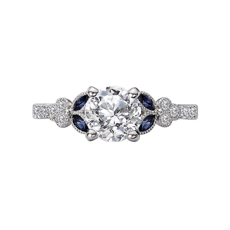 Romance Sapphire and Diamond Semi-Mount Ring