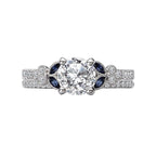 Romance Sapphire and Diamond Semi-Mount Ring
