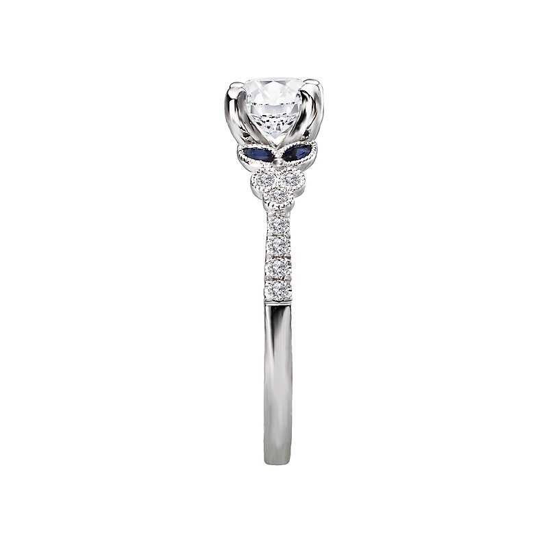 Romance Sapphire and Diamond Semi-Mount Ring