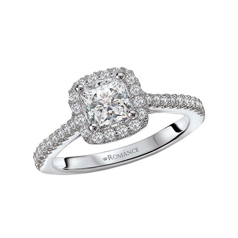 Romance Halo Semi-Mount Diamond Ring