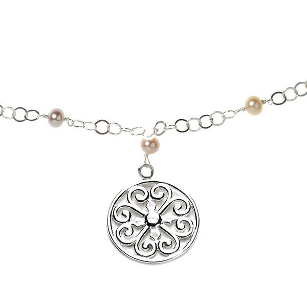Southern Gates® Hand Wrought Pink Pearl Filigree Necklace