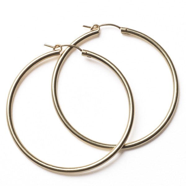 Southern Gates Gold Fill/Sterling Silver Round Hoop Earring