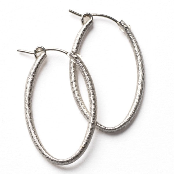 Southern Gates Gold Fill/Sterling Silver Oval Hoop Earring Textured Finish