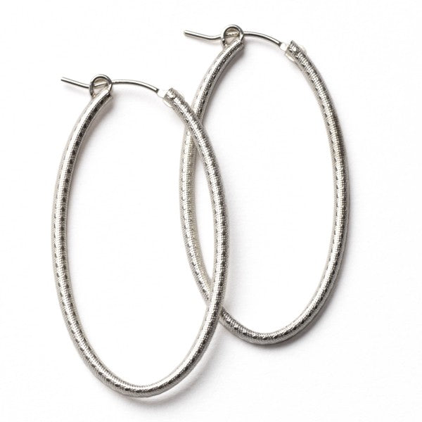 Southern Gates Gold Fill/Sterling Silver Oval Hoop Earring Textured Finish