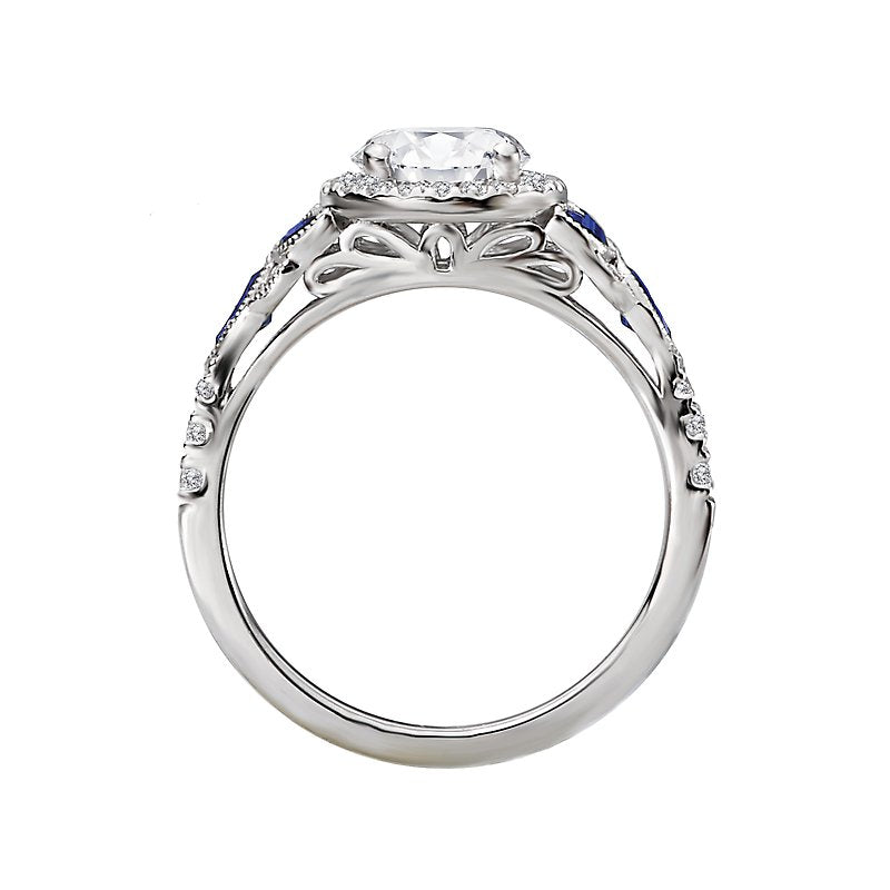 Romance Sapphire and Diamond Semi-Mount Ring