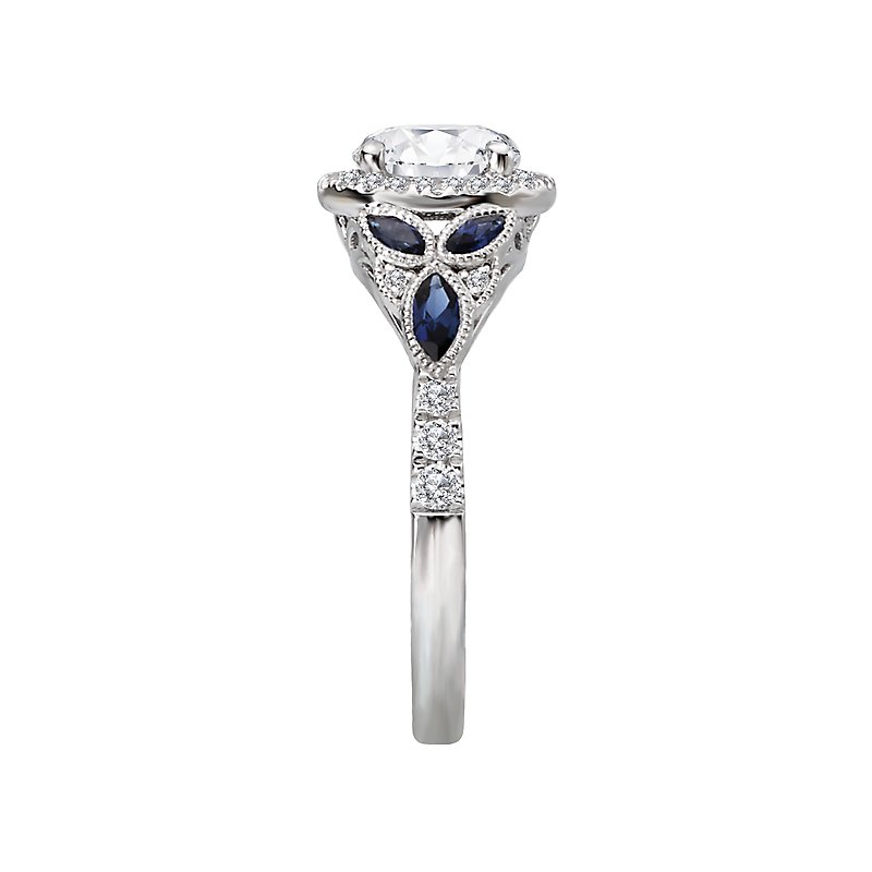 Romance Sapphire and Diamond Semi-Mount Ring
