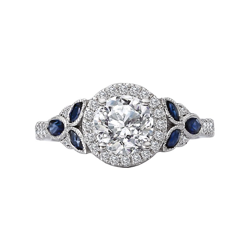 Romance Sapphire and Diamond Semi-Mount Ring