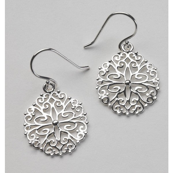 Southern Gates® Rhodium Plated Round Filigree Earring