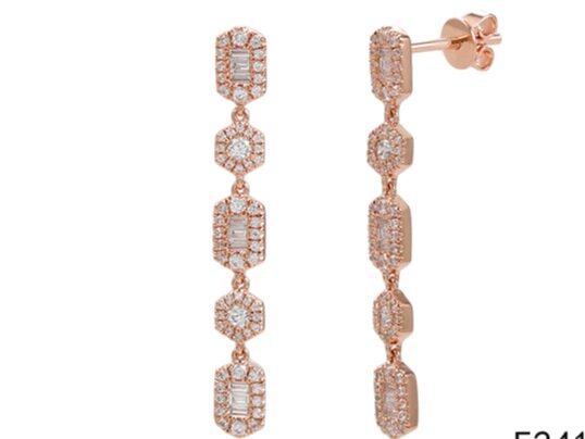 Dangle Baguette Earrings .92 Dia.