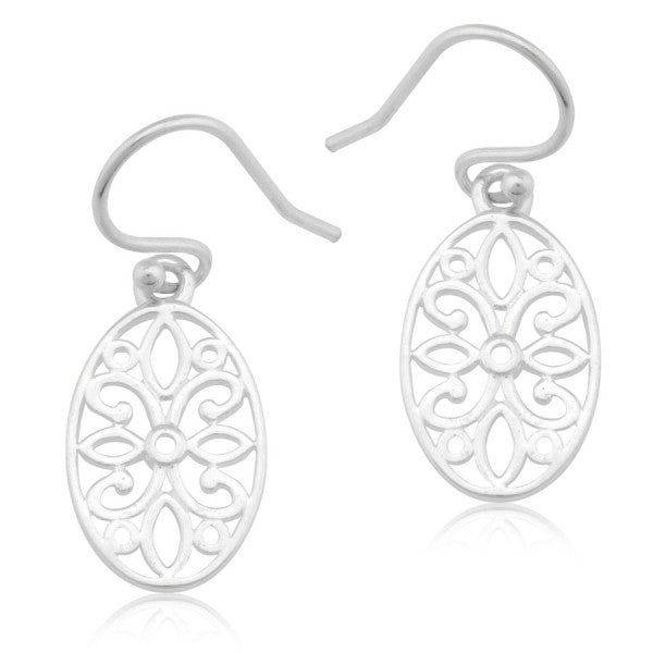 Southern Gates® Oval Flower Scroll Earring