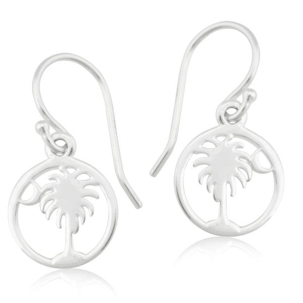 Southern Gates® Round Palmetto Tree and Moon Earring