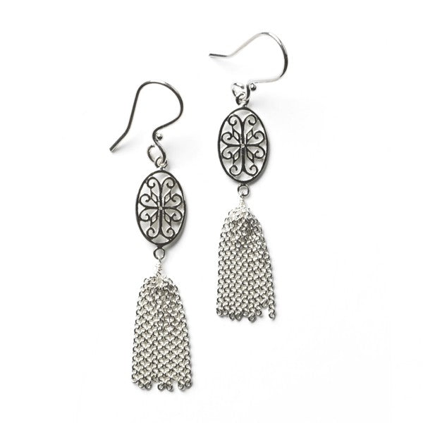 Southern Gates® Oval Scroll Tassel Earring