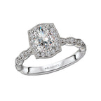 Romance Halo Semi-Mount Diamond Ring