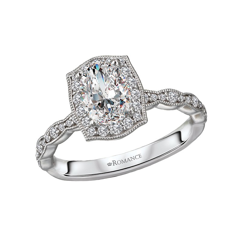 Romance Halo Semi-Mount Diamond Ring