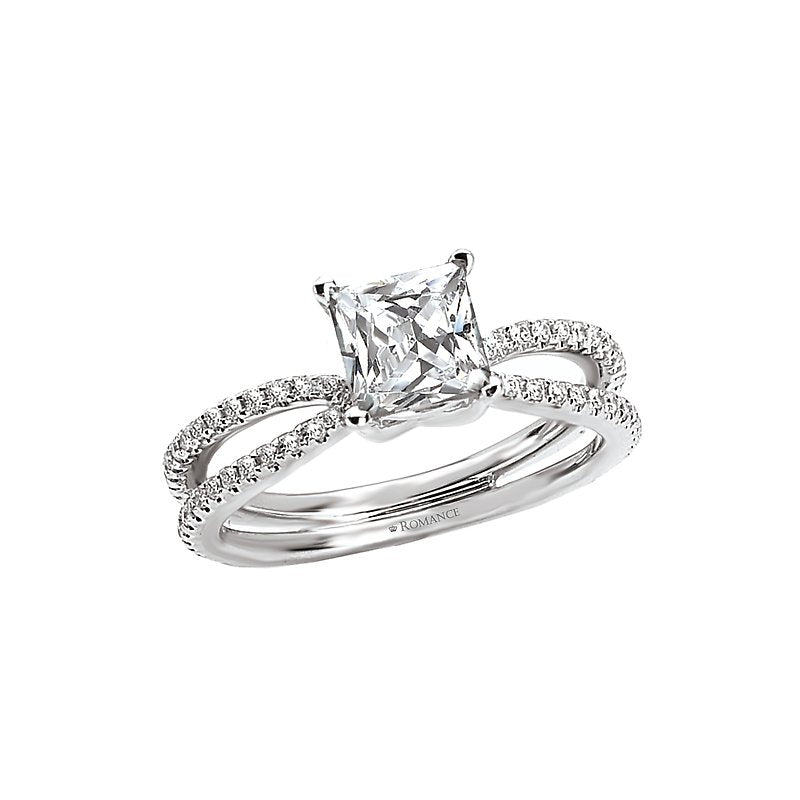 Romance Split Shank Semi-Mount Diamond Ring