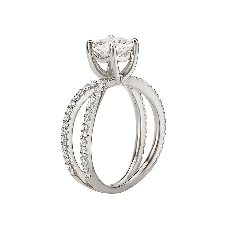 Romance Split Shank Semi-Mount Diamond Ring