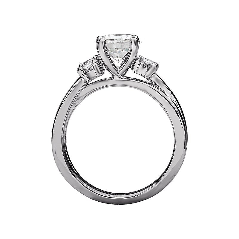 Romance 3-Stone Semi-Mount Diamond Ring