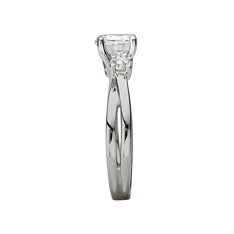 Romance 3-Stone Semi-Mount Diamond Ring