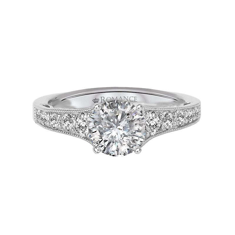 Romance Peg Head Semi-Mount Diamond Ring