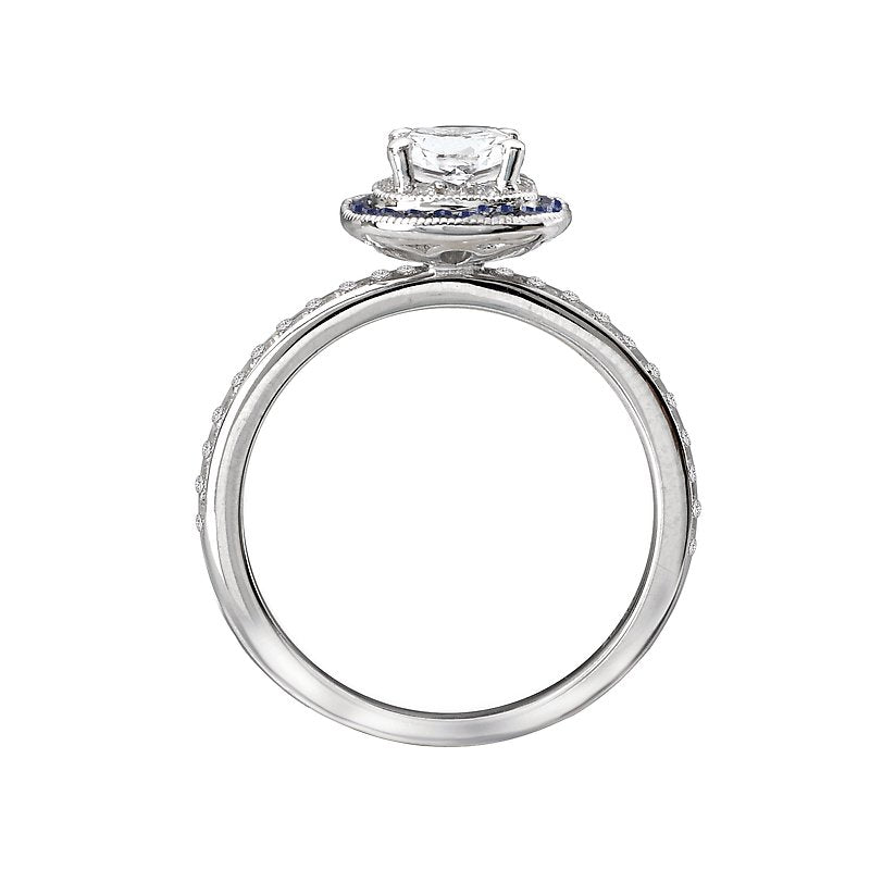 Romance Halo Semi Mount Diamond and Gemstone Ring