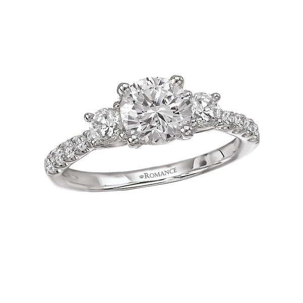 Romance 3 Stone Semi-Mount Diamond Ring