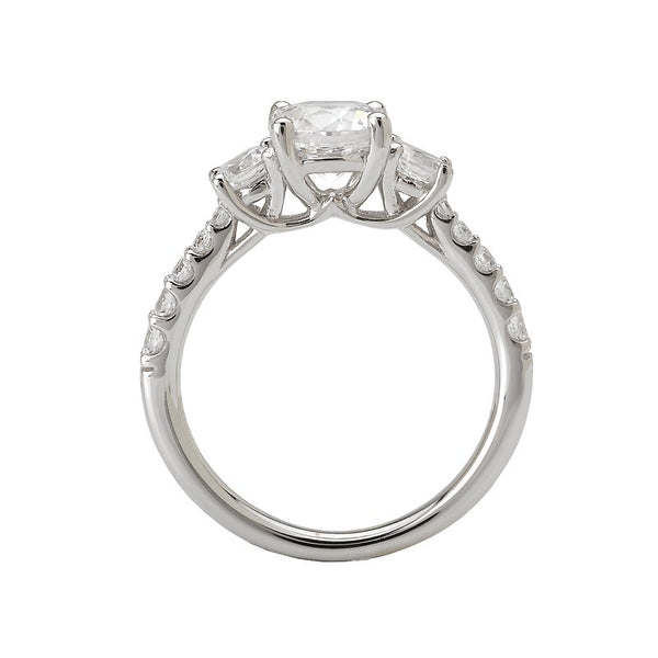 Romance 3 Stone Semi-Mount Diamond Ring