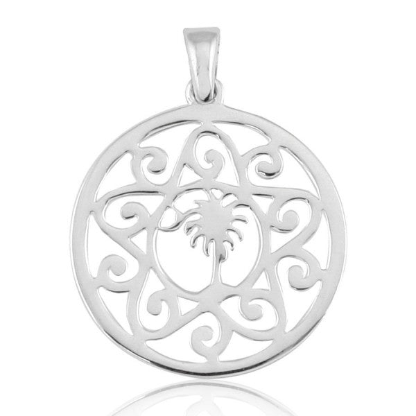 Southern Gates® Scroll Framed Palmetto Tree And Moon Pendant
